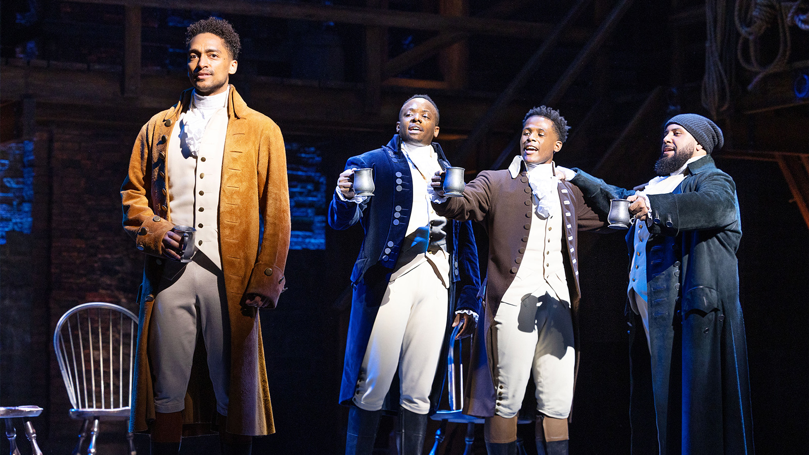 Hamilton London Cast. Production photography by Danny Kaan