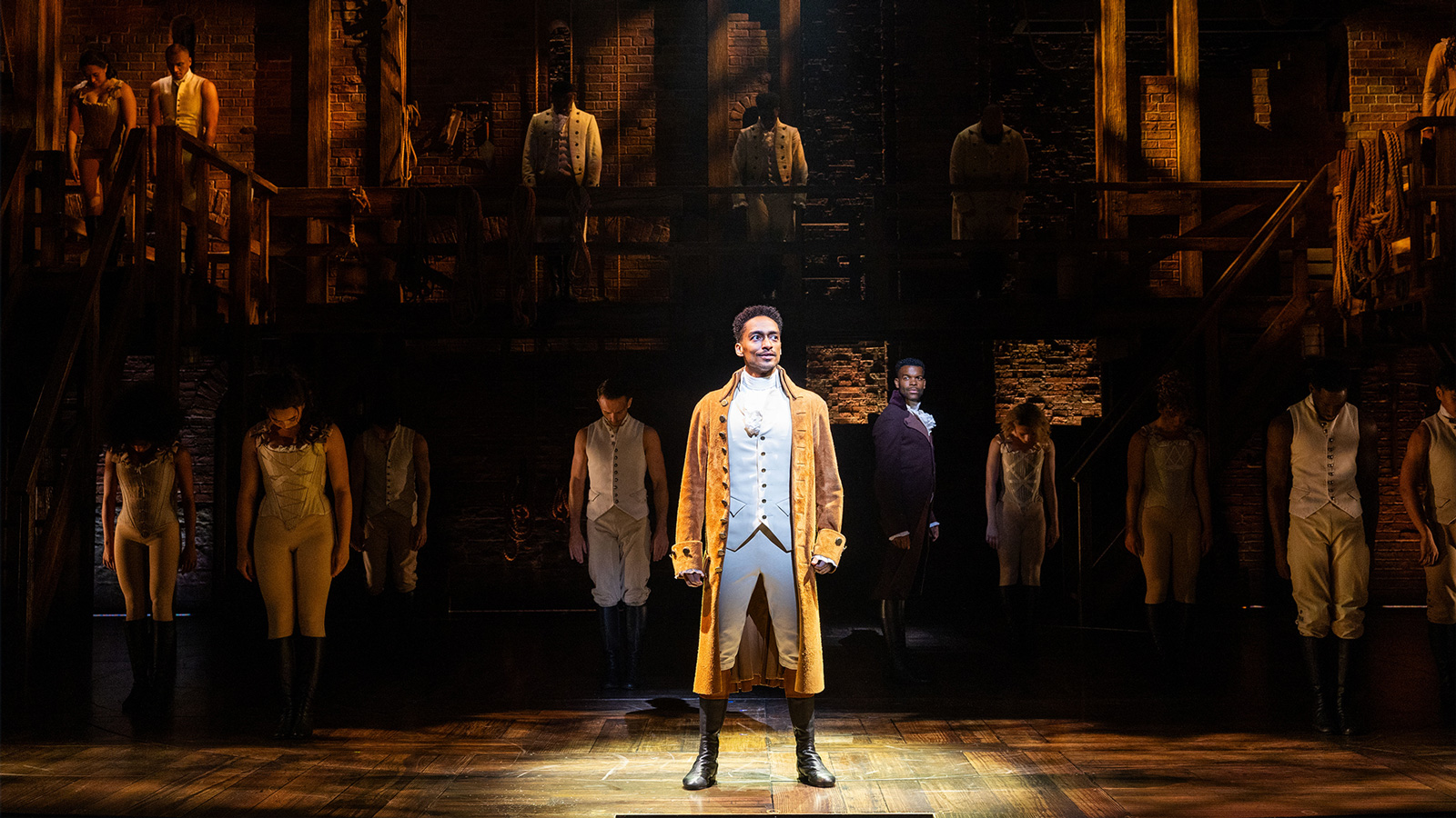 Hamilton London Cast. Production photography by Danny Kaan